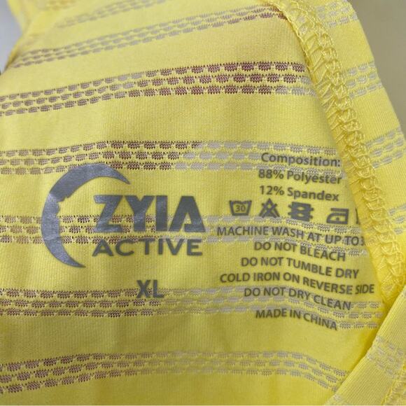 Zyia Women's Lemon Yellow Nimbus Split Back Tank Top Size XL X-Large - Picture 5 of 9